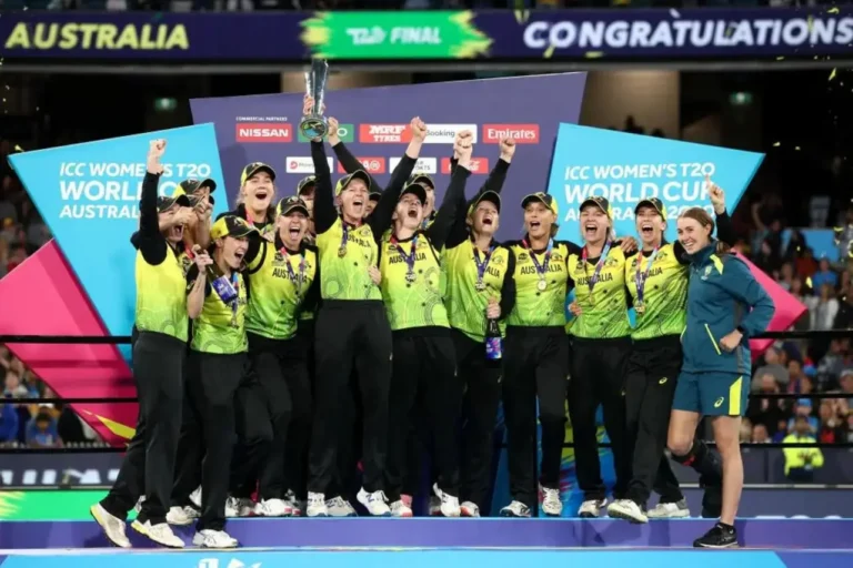 How Australia Won the Women’s T20 World Cup 2026 Australian women's cricket team celebrating their undefeated 2026 T20 World Cup championship victory at Lord's.