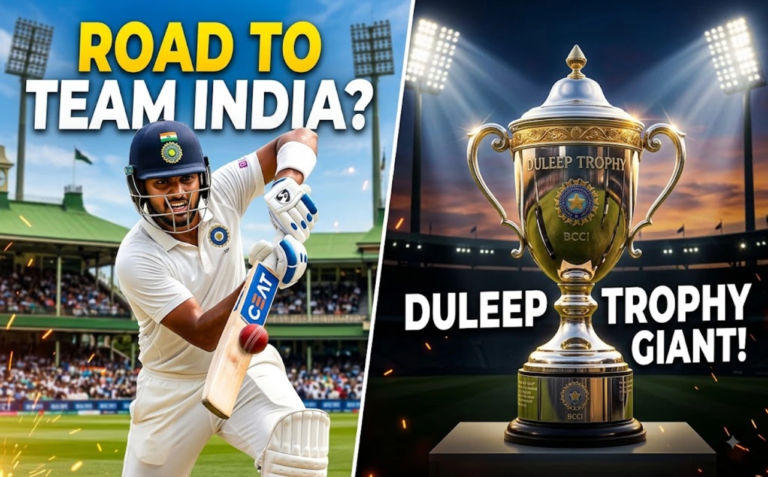 Five Domestic Players Who Could Earn an India Call-Up After the Duleep Trophy Five Indian domestic cricketers competing in the Duleep Trophy for a spot in the national team.